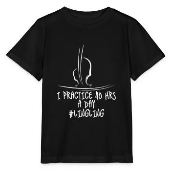 Je pratique 40 heures par jour 4 - T-shirt bio MINI CREATOR Stanley/Stella Enfant - noir - Devant - Mikhail (115cm)