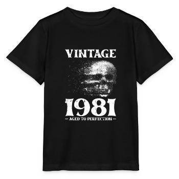 Skull Skull Skull 1981 81 Vintage Vintage Cadeau - T-shirt bio MINI CREATOR Stanley/Stella Enfant - noir - Devant - Mikhail (115cm)