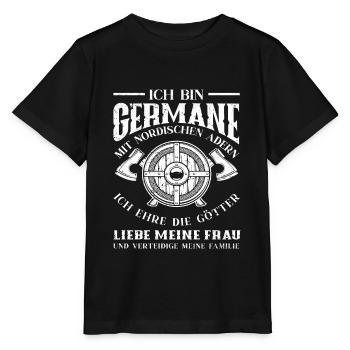 Wikinger Germane - Stanley/Stella Kinder T-Shirt MINI CREATOR  - Schwarz - Vorne - Mikhail (115cm)
