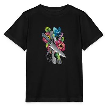 Koch I Gewürze Küche Kochmütze Köchin Motiv für - Stanley/Stella Kinder T-Shirt MINI CREATOR  - Schwarz - Vorne - Mikhail (115cm)