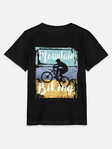 Mountainbiken Vintage Retro Mountainbike - Stanley/Stella Kinder T-Shirt MINI CREATOR  - Schwarz