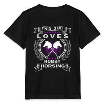 Cette fille adore Hobby Horsing - Hobby Horse - T-shirt bio MINI CREATOR Stanley/Stella Enfant - noir - Devant - Mikhail (115cm)