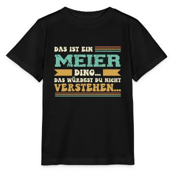 Familienname Meier - für Familie Meier - Stanley/Stella Kinder T-Shirt MINI CREATOR  - Schwarz - Vorne - Mikhail (115cm)