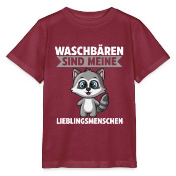 Waschbären Zootier Waschbär - Stanley/Stella Kinder T-Shirt MINI CREATOR  - Burgunderrot - Vorne - Kain (125cm)