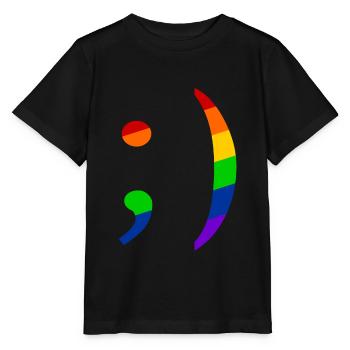 Retro Emoji Zwinker Queer - Stanley/Stella Kinder T-Shirt MINI CREATOR  - Schwarz - Vorne - Mikhail (115cm)