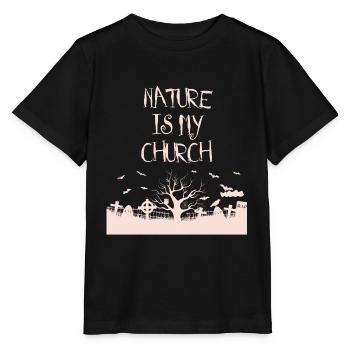 Nature is my church Satanic Satanism - Stanley/Stella MINI CREATOR Kids’ T-Shirt - black - Front - Mikhail (115cm)