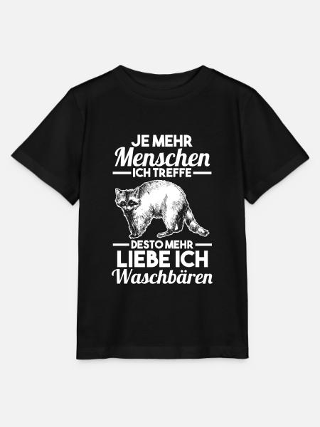Waschbären Zootier Waschbär - Stanley/Stella Kinder T-Shirt MINI CREATOR - Schwarz