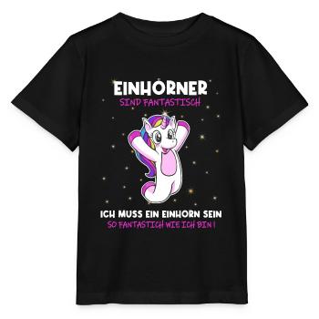 Einhörner sind Fantastisch - Einhorn - Stanley/Stella Kinder T-Shirt MINI CREATOR  - Schwarz - Vorne - Mikhail (115cm)