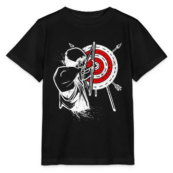 Bogenschütze Recurvebogen Bogenschießen Bogensport - Stanley/Stella Kinder T-Shirt MINI CREATOR  - Schwarz - Vorne - Mikhail (115cm)