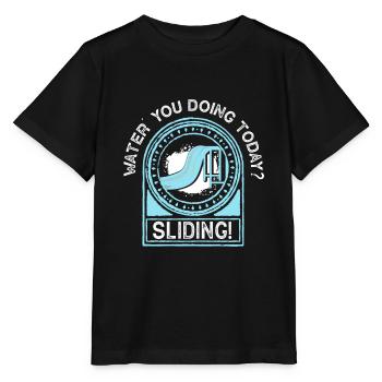 Swimming pool Waterslide Outdoor pool Slides - Stanley/Stella MINI CREATOR Kids’ T-Shirt - black - Front - Mikhail (115cm)