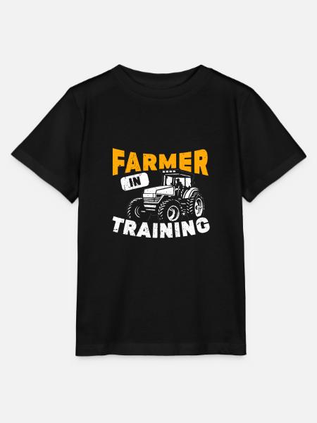 Funny Farm Tractor Farming Farmer In Training - Stanley/Stella MINI CREATOR Kids’ T-Shirt - black