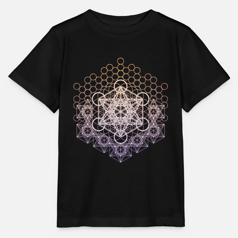 Métatrons Cube Géométrie Sacrée Connectée - T-shirt bio MINI CREATOR Stanley/Stella Enfant - noir