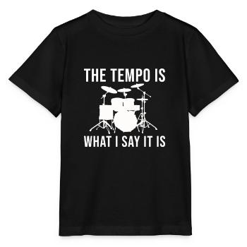 Batterie Le tempo est ce que je dis c’est batteur - T-shirt bio MINI CREATOR Stanley/Stella Enfant - noir - Devant - Mikhail (115cm)