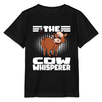 Les fesses de vache Le chuchoteur de vache - T-shirt bio MINI CREATOR Stanley/Stella Enfant - noir - Devant - Mikhail (115cm)