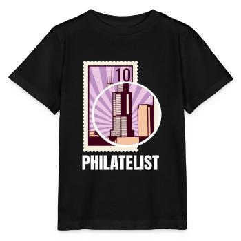 Philatelist Briefmarken Sammlung - Stanley/Stella Kinder T-Shirt MINI CREATOR  - Schwarz - Vorne - Mikhail (115cm)