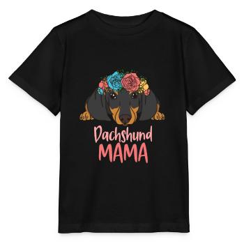 DACHSHUND MAMA - Stanley/Stella MINI CREATOR Kids’ T-Shirt - black - Front - Mikhail (115cm)