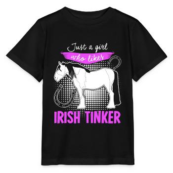 Irish Tinker Horse Rider Horses - Stanley/Stella MINI CREATOR Kids’ T-Shirt - black - Front - Mikhail (115cm)