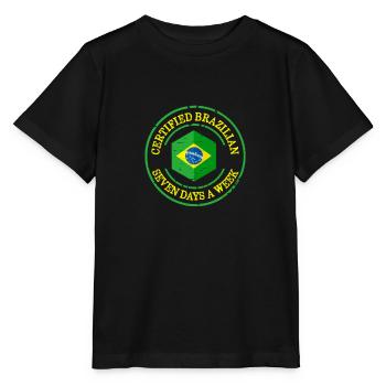 Drapeau Brésilien Certifié Brésilien - T-shirt bio MINI CREATOR Stanley/Stella Enfant - noir - Devant - Mikhail (115cm)