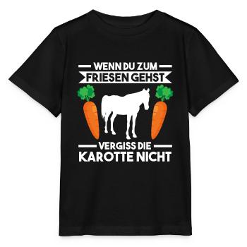 Pferd Friese Pferde Reiten - Stanley/Stella Kinder T-Shirt MINI CREATOR  - Schwarz - Vorne - Mikhail (115cm)