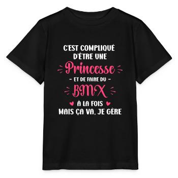 Compliqué princesse et faire du bmx - T-shirt bio MINI CREATOR Stanley/Stella Enfant - noir - Devant - Mikhail (115cm)