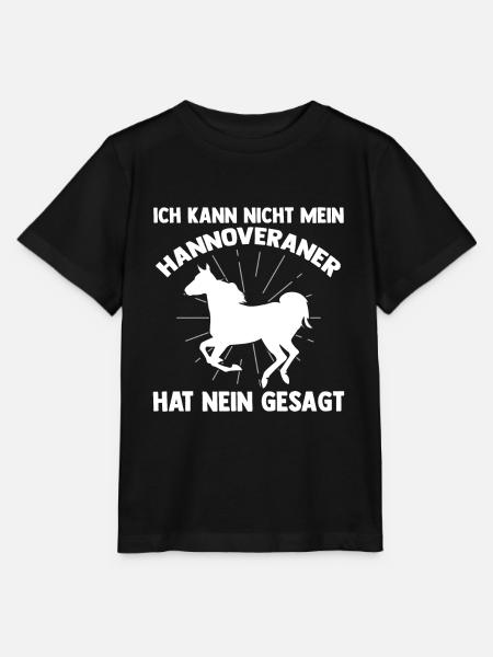 Reitstall Reiten Pferd Hannoveraner - Stanley/Stella Kinder T-Shirt MINI CREATOR - Schwarz