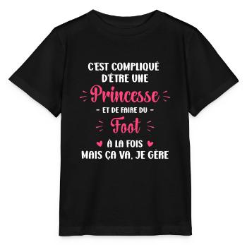 Compliqué princesse et faire du foot - T-shirt bio MINI CREATOR Stanley/Stella Enfant - noir - Devant - Mikhail (115cm)