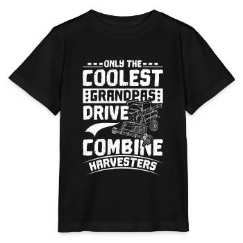 Combine Harvester Grandpa - Stanley/Stella MINI CREATOR Kids’ T-Shirt - black - Front - Mikhail (115cm)