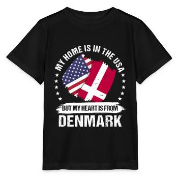 American Patriot Denmark Flag Danish Roots - Stanley/Stella Kinder T-Shirt MINI CREATOR  - Schwarz - Vorne - Mikhail (115cm)