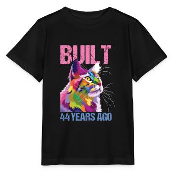 44ème anniversaire Chat Vintage Cadeau - T-shirt bio MINI CREATOR Stanley/Stella Enfant - noir - Devant - Mikhail (115cm)