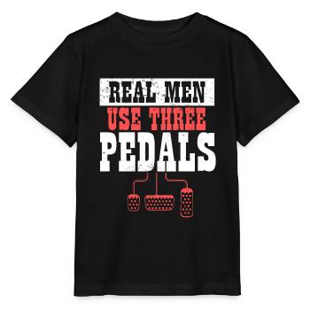 Manual Transmission Car I Real Men Use Three - Stanley/Stella Kinder T-Shirt MINI CREATOR  - Schwarz - Vorne - Mikhail (115cm)