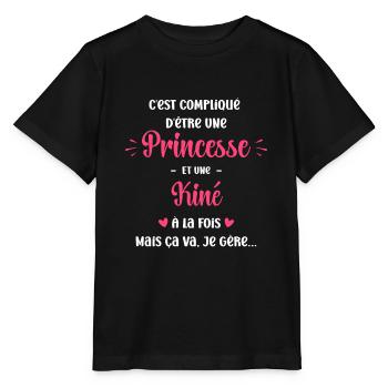 Compliqué princesse et d'être kiné - T-shirt bio MINI CREATOR Stanley/Stella Enfant - noir - Devant - Mikhail (115cm)