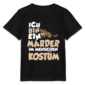 Marder Menschen Kostüm - Stanley/Stella Kinder T-Shirt MINI CREATOR  - Schwarz - Vorne - Mikhail (115cm)