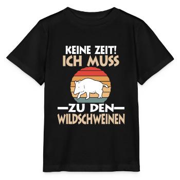 Wildschwein - Stanley/Stella Kinder T-Shirt MINI CREATOR  - Schwarz - Vorne - Mikhail (115cm)
