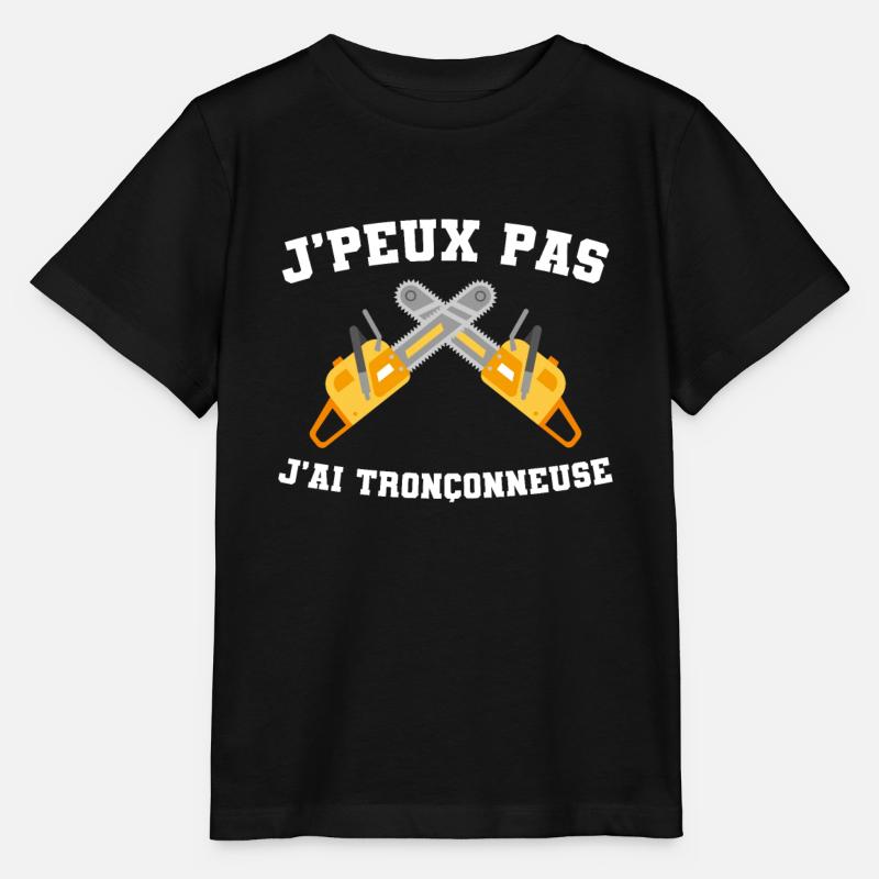 Je Peux Pas J'ai tronçonneuse bûcheron - T-shirt bio MINI CREATOR Stanley/Stella Enfant - noir