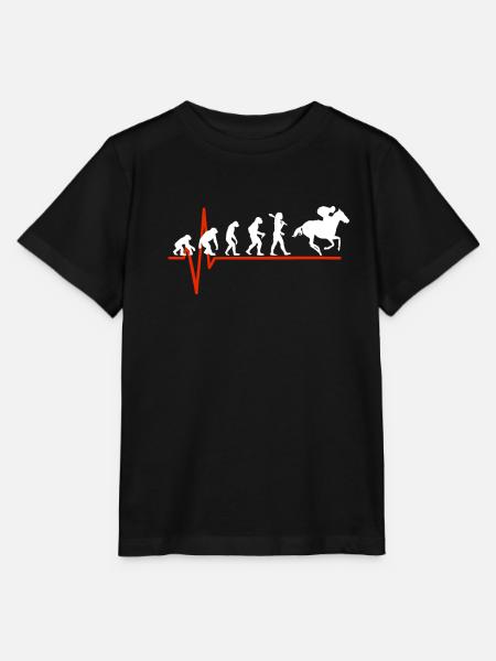 Horse Racing Heartbeat - EVOLUTION OF HORSE RACING - Stanley/Stella MINI CREATOR Kids’ T-Shirt - black