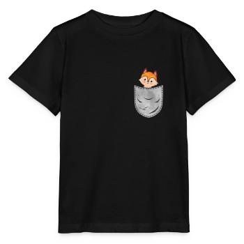 Pocket Fox Animal In Your Pocket Fox - Stanley/Stella Kinder T-Shirt MINI CREATOR  - Schwarz - Vorne - Mikhail (115cm)