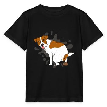 JACK RUSSELL TERRIER poops poop pile - Stanley/Stella MINI CREATOR Kids’ T-Shirt - black - Front - Mikhail (115cm)
