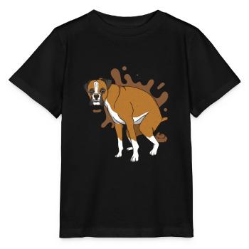 German boxer poops poop pile - Stanley/Stella MINI CREATOR Kids’ T-Shirt - black - Front - Mikhail (115cm)