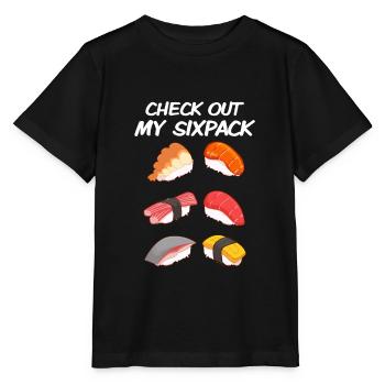 Six paquets de sushis - T-shirt bio MINI CREATOR Stanley/Stella Enfant - noir - Devant - Mikhail (115cm)
