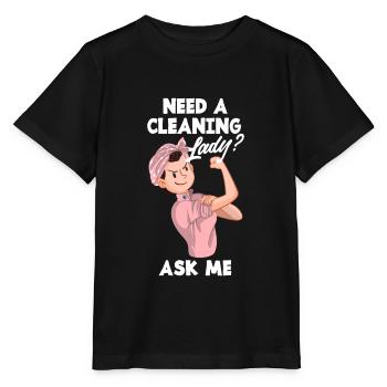 Drôle de femme de ménage Nettoyeur Femme au foyer Nettoyage - T-shirt bio MINI CREATOR Stanley/Stella Enfant - noir - Devant - Mikhail (115cm)