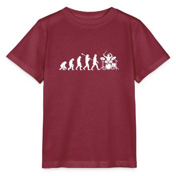 Schlagzeug Evolution Drummer Schlagzeuger - Stanley/Stella Kinder T-Shirt MINI CREATOR  - Burgunderrot - Vorne - Kain (125cm)
