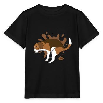 BEAGLE poops piles of poop - Stanley/Stella MINI CREATOR Kids’ T-Shirt - black - Front - Mikhail (115cm)