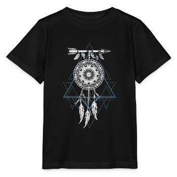 Traumfänger Dreamcatcher Traum Träumen - Stanley/Stella Kinder T-Shirt MINI CREATOR  - Schwarz - Vorne - Mikhail (115cm)