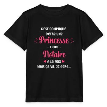 Compliqué princesse et d'être Notaire - T-shirt bio MINI CREATOR Stanley/Stella Enfant - noir - Devant - Mikhail (115cm)