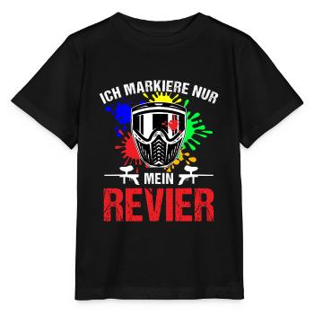 Ich markiere mein Revier / Paintball Spieler Farbe - Stanley/Stella Kinder T-Shirt MINI CREATOR  - Schwarz - Vorne - Mikhail (115cm)