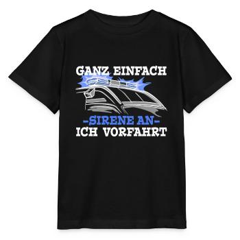 Rettungsdienst Sirene AN Vorfahrt Blaulicht - Stanley/Stella Kinder T-Shirt MINI CREATOR  - Schwarz - Vorne - Mikhail (115cm)