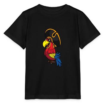 Perroquet - T-shirt bio MINI CREATOR Stanley/Stella Enfant - noir - Devant - Mikhail (115cm)