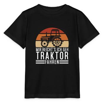 Enough for me I go tractor driving - Stanley/Stella MINI CREATOR Kids’ T-Shirt - black - Front - Mikhail (115cm)