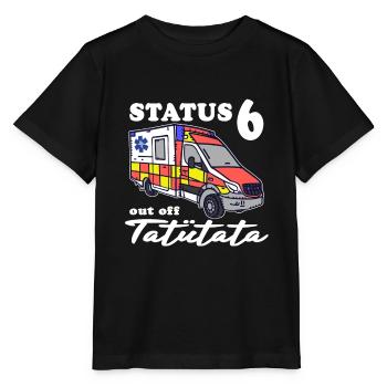 Statut 6 Ambulance Tatütata hors service - T-shirt bio MINI CREATOR Stanley/Stella Enfant - noir - Devant - Mikhail (115cm)