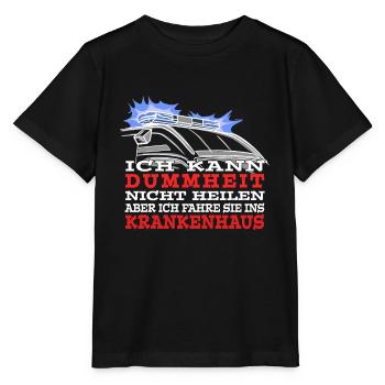 Rettungsdienst Dummheit Krankenhaus Sanitäter - Stanley/Stella Kinder T-Shirt MINI CREATOR  - Schwarz - Vorne - Mikhail (115cm)